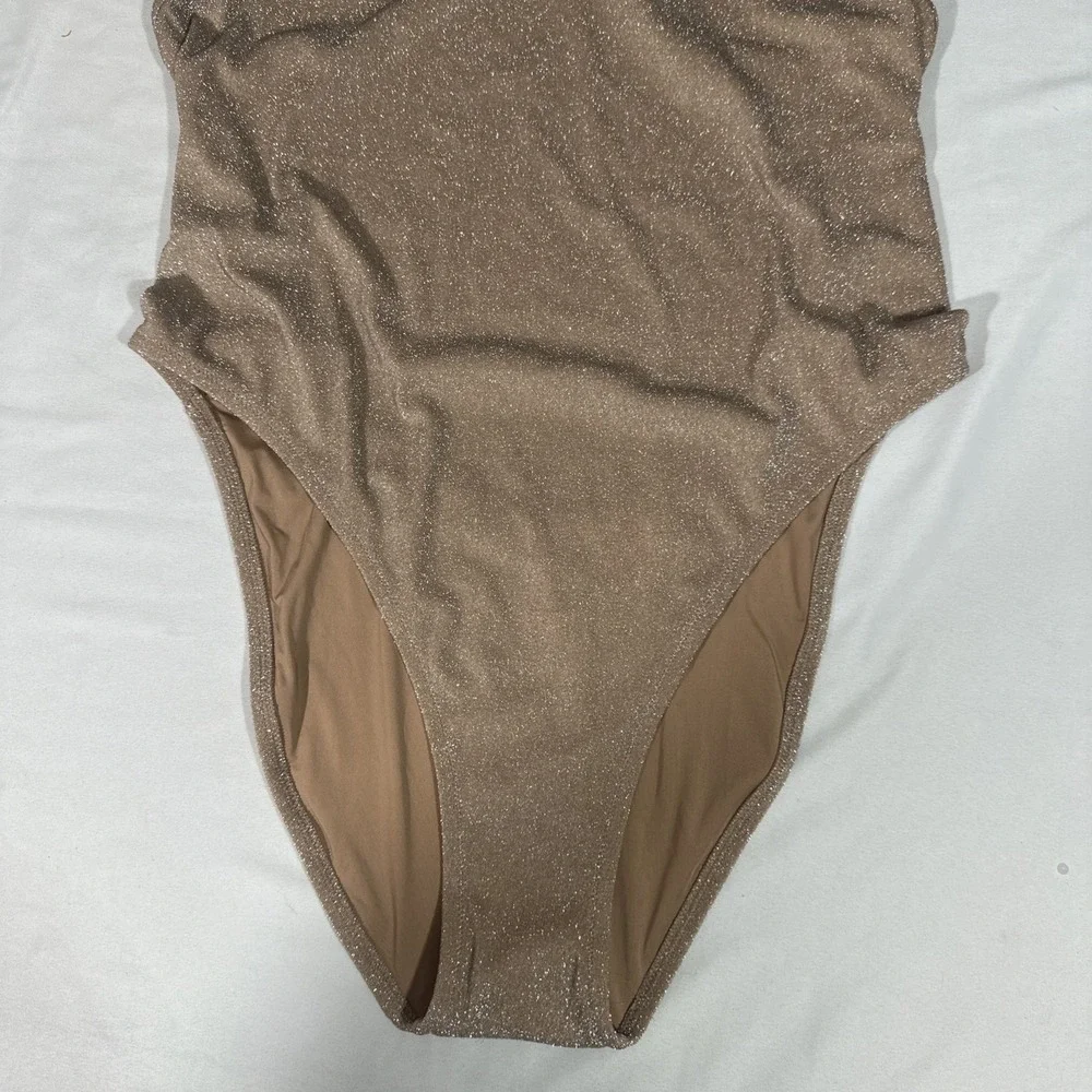 NWT $58 SKIMS [ PLUS 3X ] Glitter Swim‎ One-Piece Swimsuit in Sienna T2132